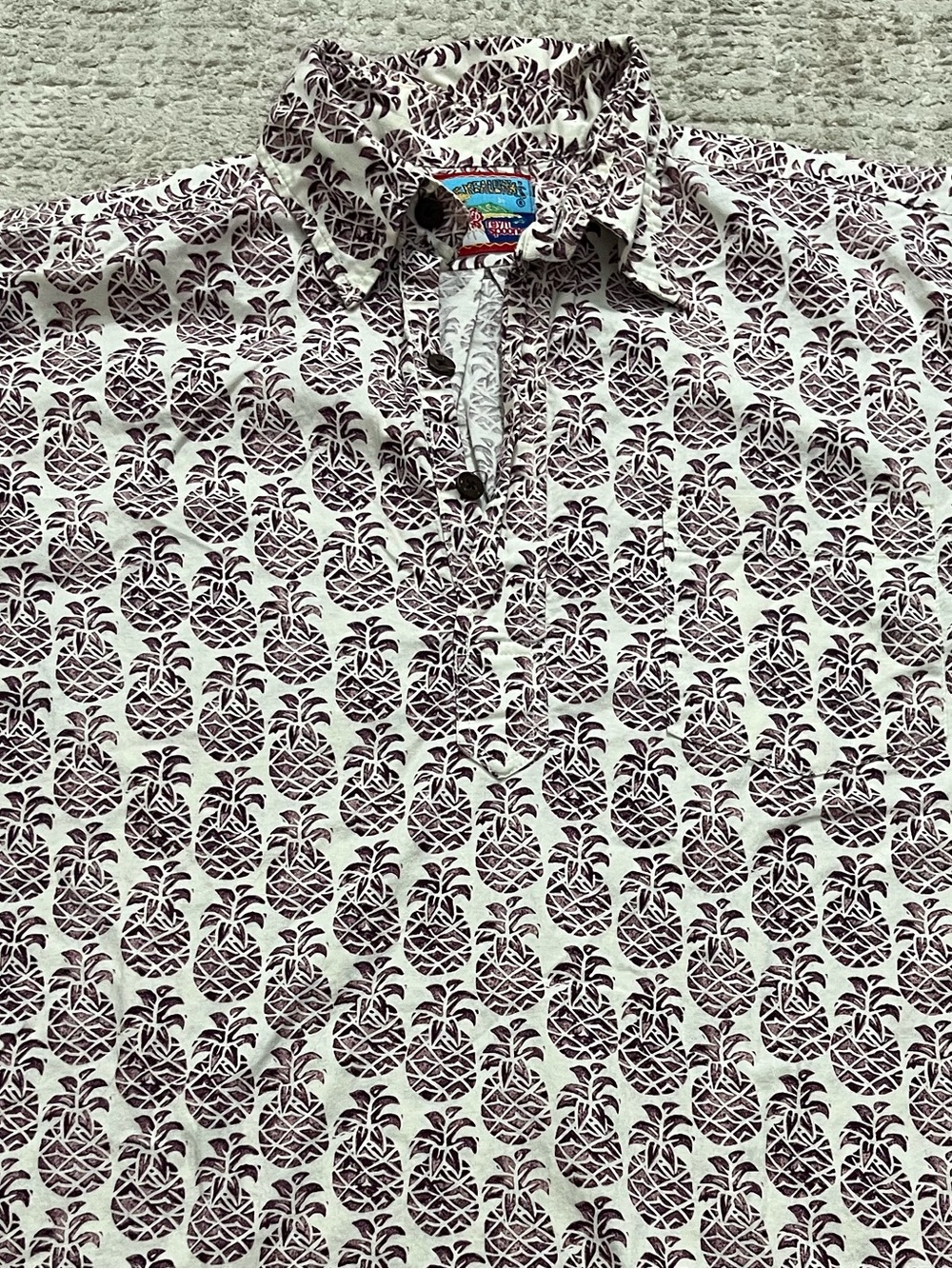 Reyn Spooner 1/4 Button Polo Hawaiian Shirt